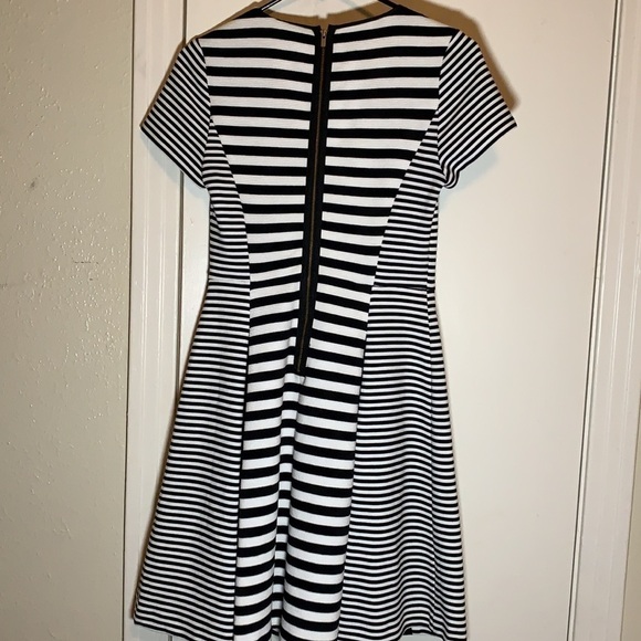 Black and White Striped Flare Dress,  2 - Picture 2 of 8